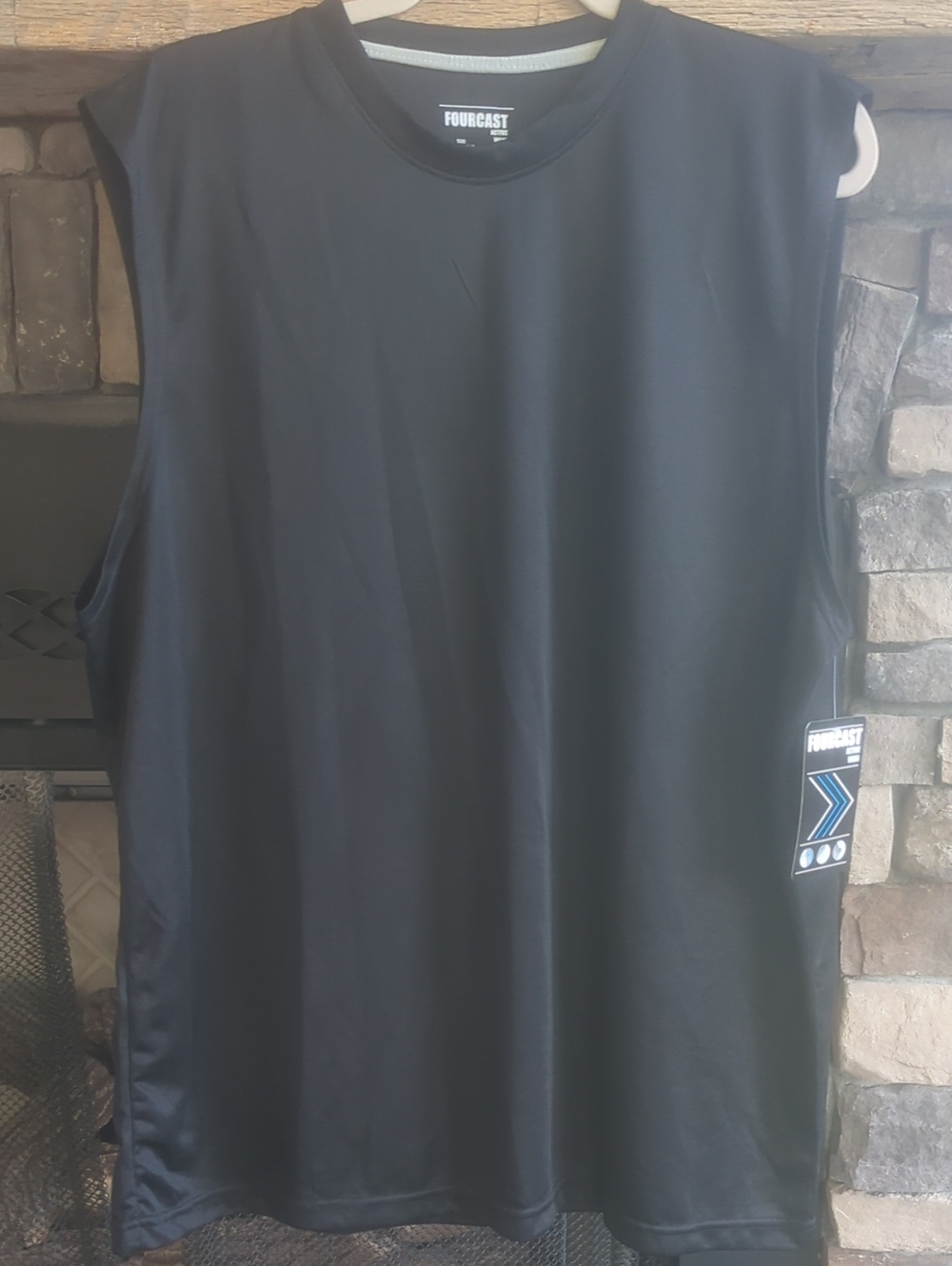 Jersey Knit Black Sleeveless Tee Size XL